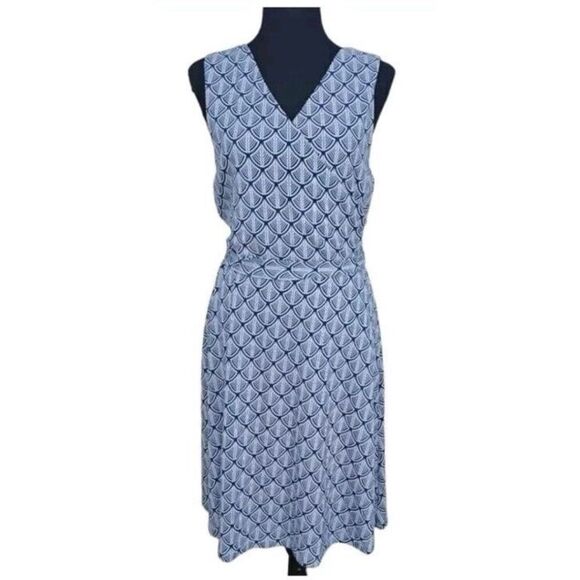 ✨41 Hawthorne Lorene Faux Wrap Knit Sz Large Blue Dress✨ - Picture 4 of 11